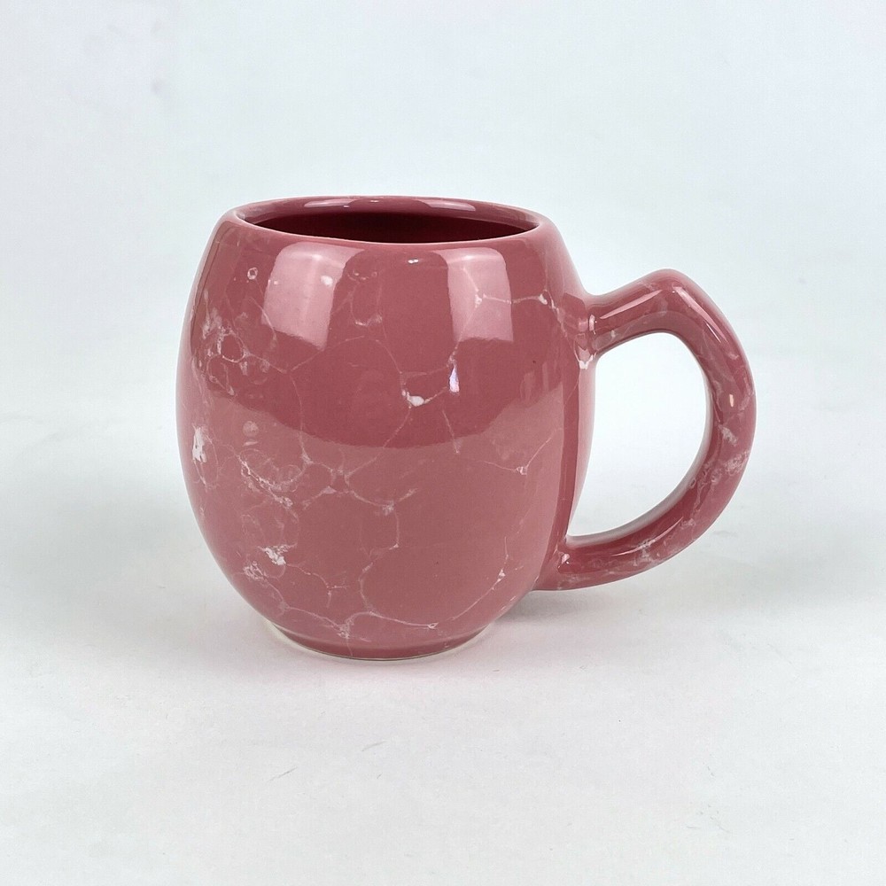 Unbranded 16 fl oz Dusty Pink Marbled Swirl Pattern Coffee Tea Mug Cup
